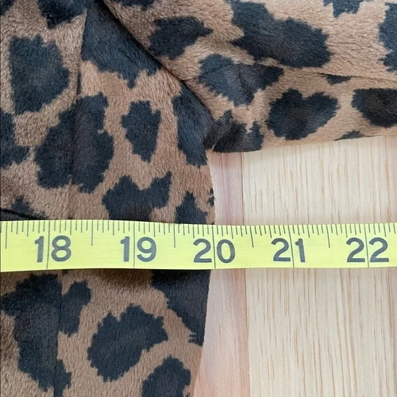 Vintage Express Animal Leopard Print Knee Length Y2K Jacket Coat Medium 9/10 - Picture 6 of 14